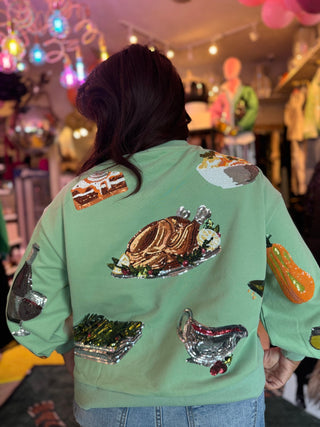 Queen of Sparkles • QOS • Mint Queen of Turkey Sweatshirt - Boutique Bella BellaQueen of Sparkles