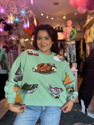 Queen of Sparkles • QOS • Mint Queen of Turkey Sweatshirt - Boutique Bella BellaQueen of Sparkles