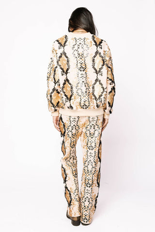 Queen of Sparkles • QOS • Neutral & Black Python Print Pant - Boutique Bella BellaSets