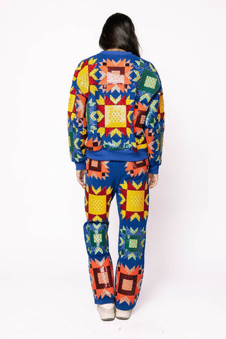 Queen of Sparkles • QOS • Royal Blue Multi Patchwork Sweatshirt - Boutique Bella BellaSweatshirt