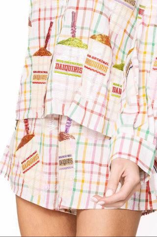 Queen of Sparkles Rainbow Plaid Daiquiri Cotton Short - Boutique Bella BellaQueen of Sparkles