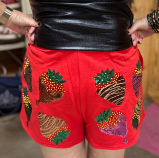 Queen of Sparkles - Red Dipped Strawberry Short - Boutique Bella BellaQueen of Sparkles