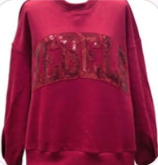 Queen of Sparkles - Red Tonal 'Rebels' Sweatshirt - Boutique Bella BellaQueen of Sparkles