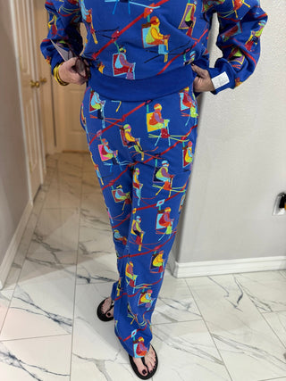 Queen of Sparkles Royal Blue Ski Lift Sweatpants - Boutique Bella Bellasweatpants