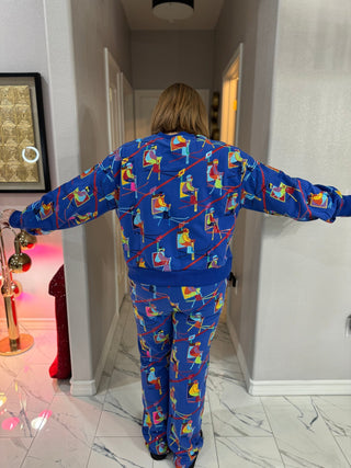 Queen of Sparkles Royal Blue Ski Lift Sweatshirt - Boutique Bella BellaSweatshirt