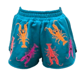 Queen of Sparkles - Teal Neon Crawfish Shorts - Boutique Bella Bella