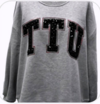 Queen of Sparkles - TTU Jeweled Letter Sweatshirt - Boutique Bella BellaQueen of Sparkles