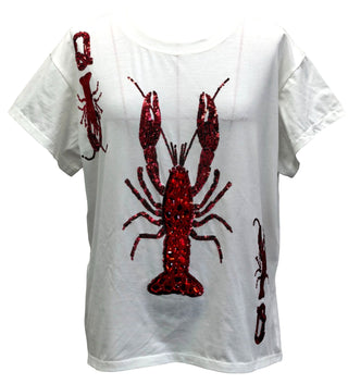 Queen of Sparkles - White Crawfish Card Tee - Boutique Bella BellaQueen of Sparkles