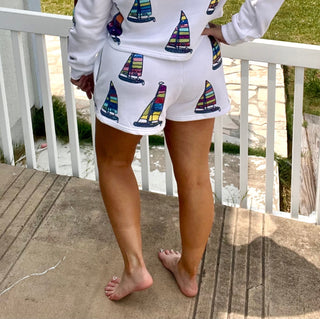 Queen of Sparkles-White Sailboat Short - Boutique Bella BellaQueen of Sparkles