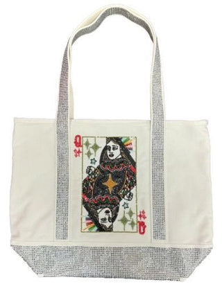 Queen of Sparkles - XL Rhinestone Queen Tote Bag - Boutique Bella Bella