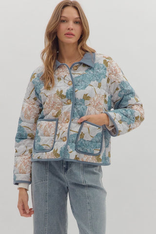Quilted in Floral Jacket - Boutique Bella BellaJacket
