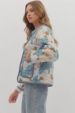 Quilted in Floral Jacket - Boutique Bella BellaJacket