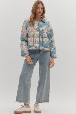 Quilted in Floral Jacket - Boutique Bella BellaJacket