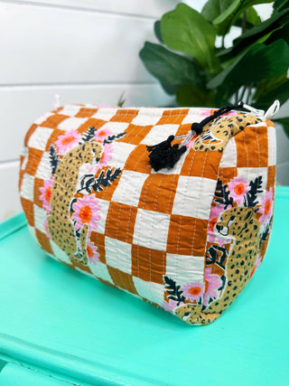 Quilted Makeup Bag | Travel Cosmetic Toiletry Bag | Jaguars - Boutique Bella BellaToiletry Bag
