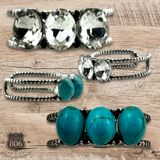 Stone oval bead ring