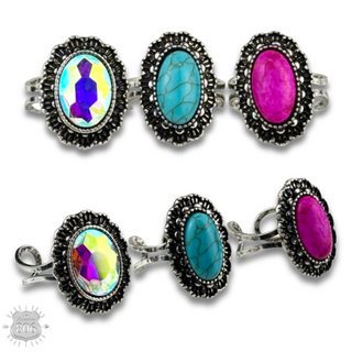 Western oval stone adjustable ring