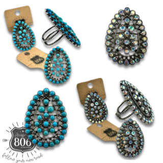 Statement teardrop adjustable ring