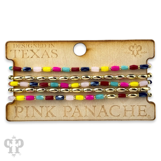 Multi-color and gold bead bracelet set - LC