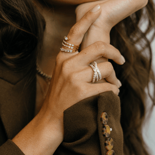 Rachel Criss-Cross Pave Ring - Boutique Bella BellaRing