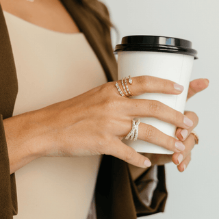 Rachel Criss-Cross Pave Ring - Boutique Bella BellaRing