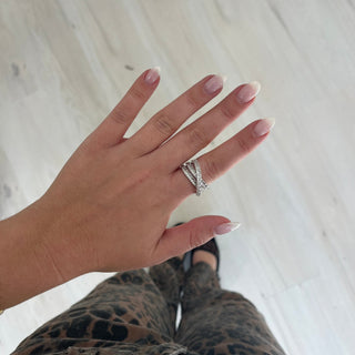 Rachel Criss-Cross Pave Ring - Boutique Bella BellaRing