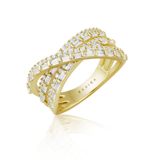 Rachel Criss-Cross Pave Ring - Boutique Bella BellaRing