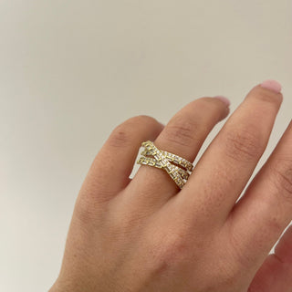 Rachel Criss-Cross Pave Ring - Boutique Bella BellaRing