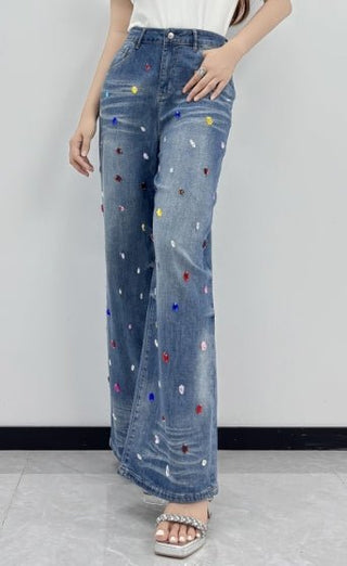 Radiant Gem Wide Leg Jeans - Boutique Bella BellaJeans
