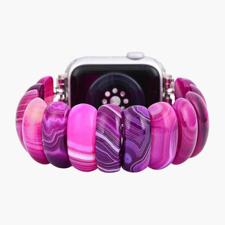 Radiant Orchid Agate Stretch Apple Watch Strap - Boutique Bella BellaApple Watch Band