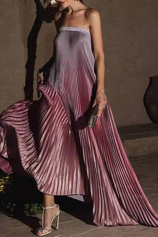 Radiant Sunset Ombre Pleated Gown - Boutique Bella BellaDress