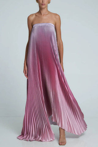 Radiant Sunset Ombre Pleated Gown - Boutique Bella BellaDress