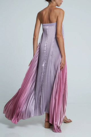 Radiant Sunset Ombre Pleated Gown - Boutique Bella BellaDress
