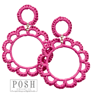Raffia circle earring, last call - Boutique Bella BellaEarrings