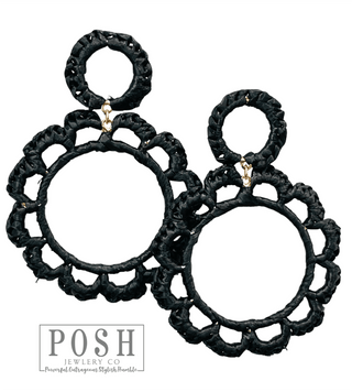 Raffia circle earring, last call - Boutique Bella BellaEarrings