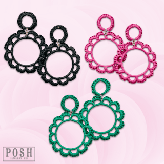Raffia circle earring, last call - Boutique Bella BellaEarrings