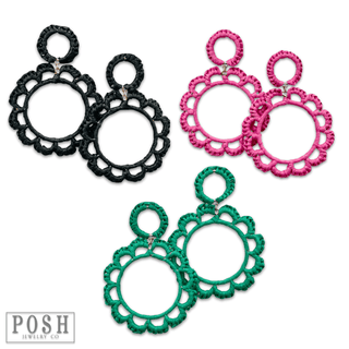 Raffia circle earring, last call - Boutique Bella BellaEarrings