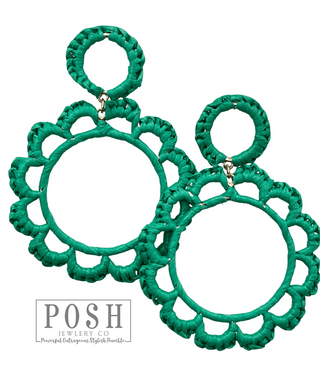 Raffia circle earring, last call - Boutique Bella BellaEarrings