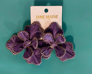 Raffia Flower Earrings - Boutique Bella BellaEarrings