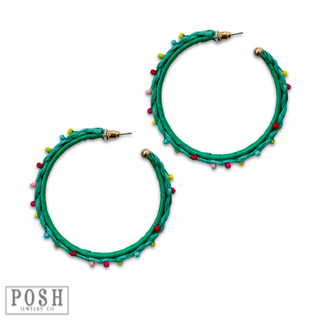 Raffia hoop earring, last call - Boutique Bella BellaEarrings