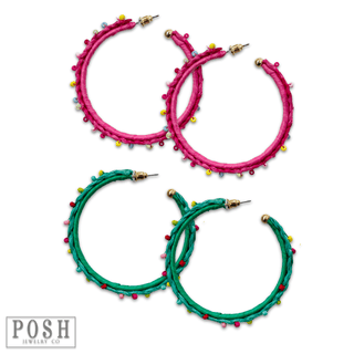 Raffia hoop earring, last call - Boutique Bella BellaEarrings