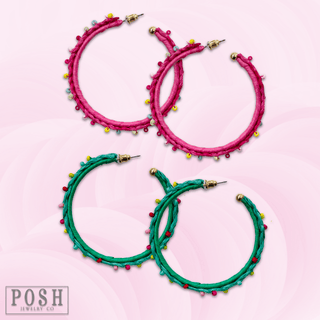 Raffia hoop earring, last call - Boutique Bella BellaEarrings