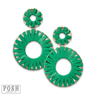 Raffia wrapped circle earring, last call - Boutique Bella BellaEarrings