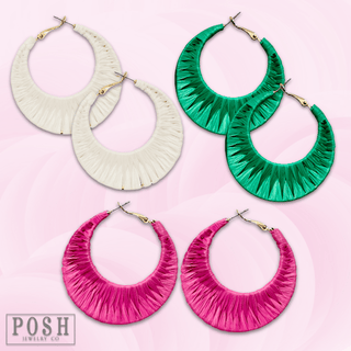Raffia wrapped hoop earring, last call - Boutique Bella BellaEarrings