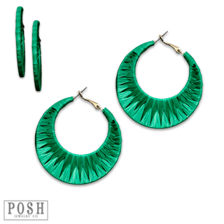 Raffia wrapped hoop earring, last call - Boutique Bella BellaEarrings