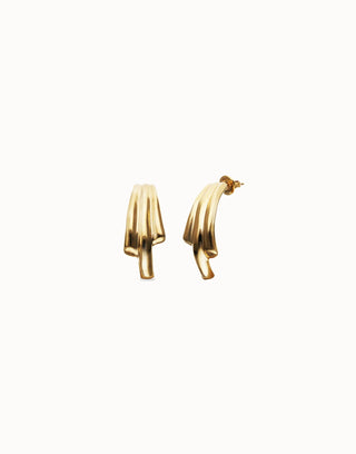 Raices Gold - Stud earrings with elongated organic shapes - Boutique Bella BellaUno de 50 - Earrings