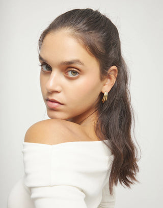 Raices Gold - Stud earrings with elongated organic shapes - Boutique Bella BellaUno de 50 - Earrings