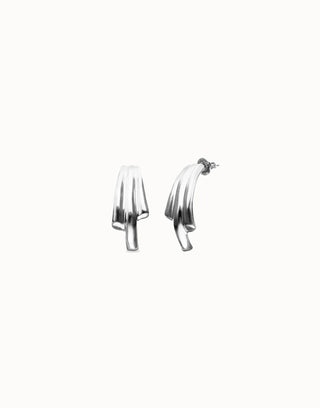 Raices Silver - Stud earrings with elongated organic shapes - Boutique Bella BellaUno de 50 - Earrings