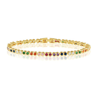 Rainbow Bezel Tennis Bracelet - Boutique Bella BellaBracelet