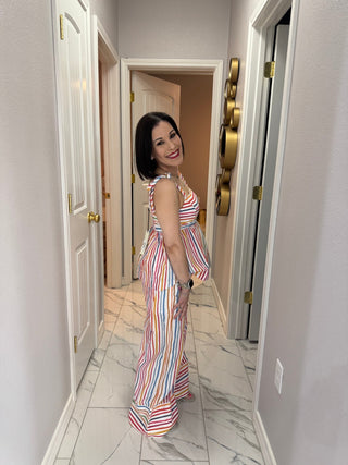 Rainbow Stripe Tiered Cami Top - Boutique Bella BellaTop