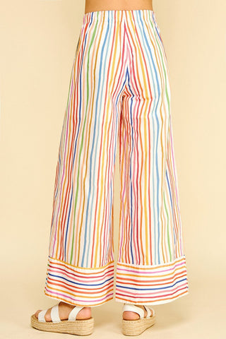 Rainbow Stripe Wide Leg Pants - Boutique Bella BellaPants